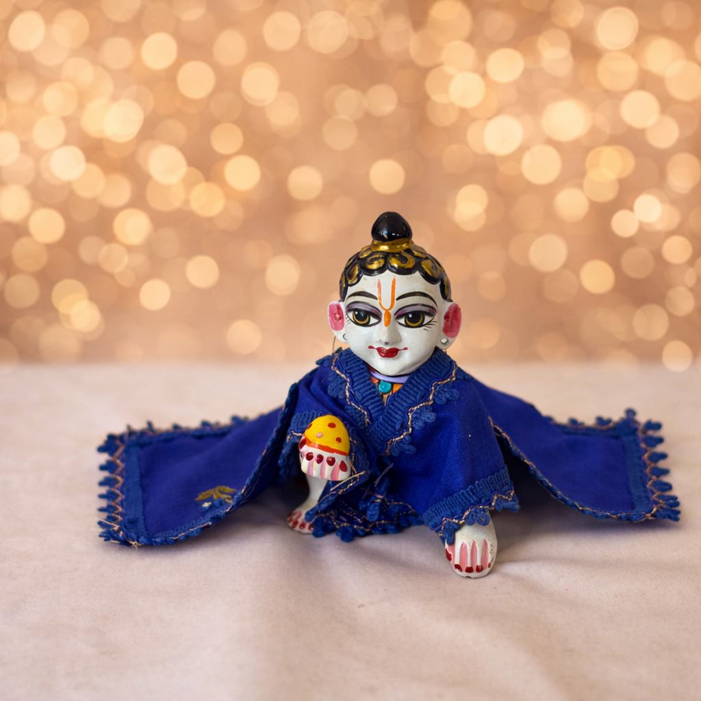 Jogan Meera Royal Blue Heavy Manipuri Embroidery Chira Vastra for Lalan ju
