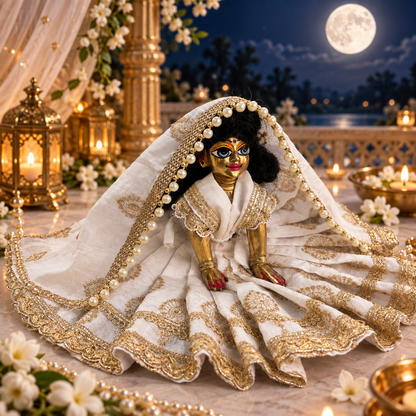 Jogan Meera Heavy Border Work Poshak for Sharad Purnima for Radha Rani