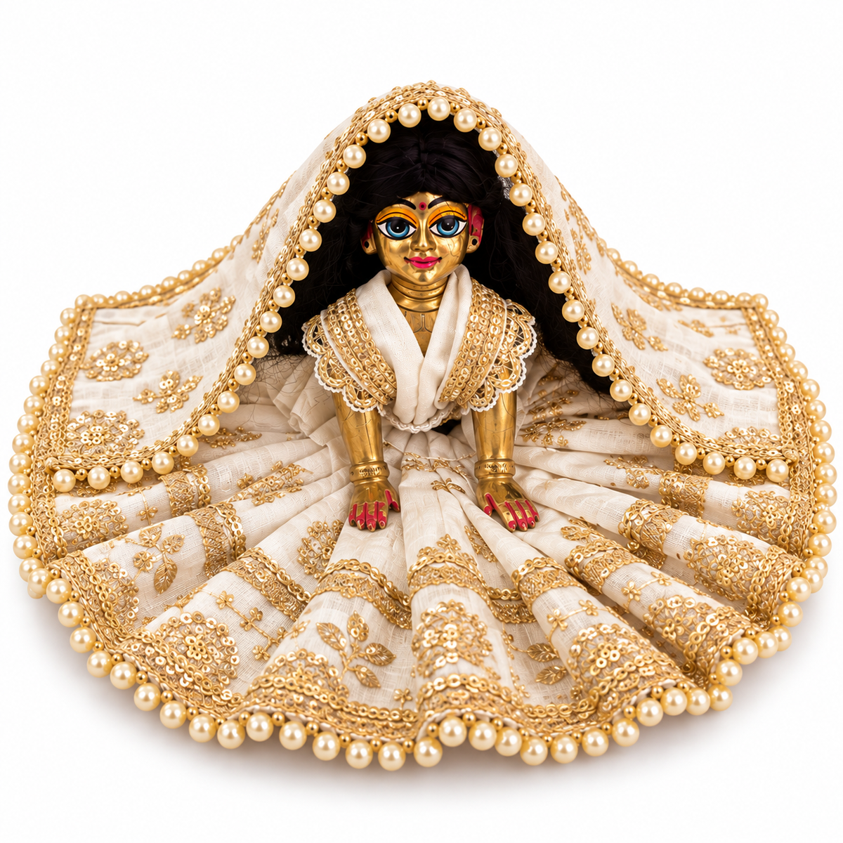 Jogan Meera Heavy Border  Poshak for Sharad Purnima for Radha Rani