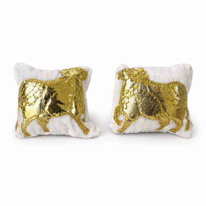 Jogan Meera White Cow Pillow Pair for Laddu Gopal Seva