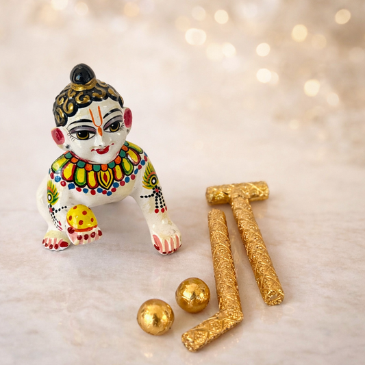 Jogan Meera Golden Gend Chadi for Laddu Gopal Seva