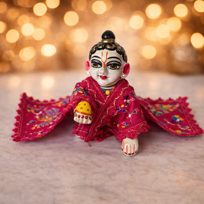 Jogan Meera Pink Multi Print Cotton Chira Vastra for Lalan ju