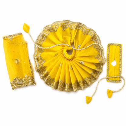 Jogan Meera Yellow Single Net Poshak for Radha Ju