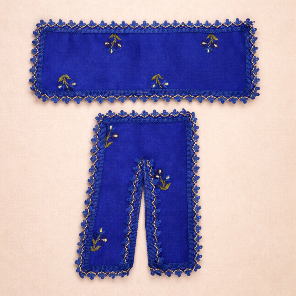 Jogan Meera Royal Blue Heavy Manipuri Embroidery Chira Vastra for Lalan ju