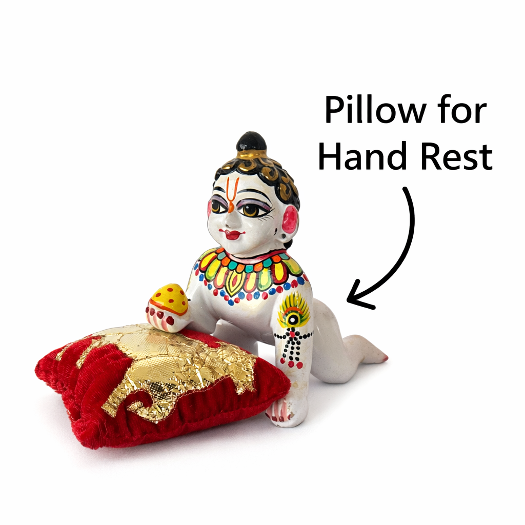 Jogan Meera Red Cow Pillow Pair for Laddu Gopal Seva