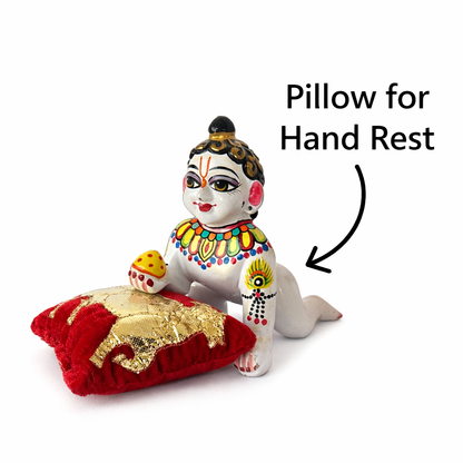 Jogan Meera Red Cow Pillow Pair for Laddu Gopal Seva