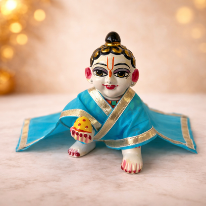 Jogan Meera Light Blue Daily Wear Gotta Cotton Chira Vastra for Lalan ju