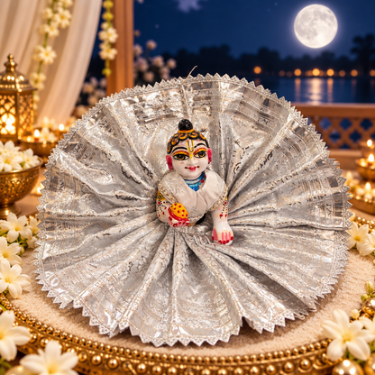 Jogan Meera Silver Poshak for Sharad Purnima for Laddu Gopal
