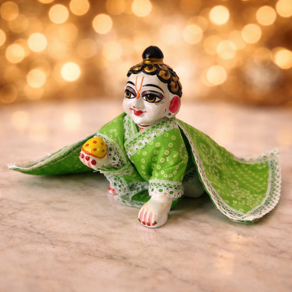 Jogan Meera Green Bandhani Print Chira Vastra for Lalan ju