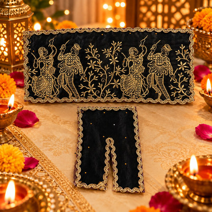Jogan Meera Black Heavy Diwali Raja Rani Chira Vastra for Lalan Ju
