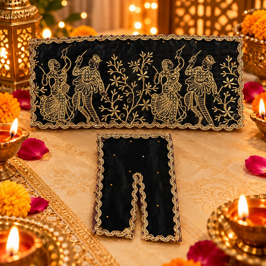 Jogan Meera Black Heavy Diwali Raja Rani Chira Vastra for Lalan Ju