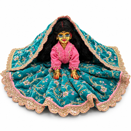 Jogan Meera Light Blue Heavy Velvet Poshak With Blouse for Radha Rani