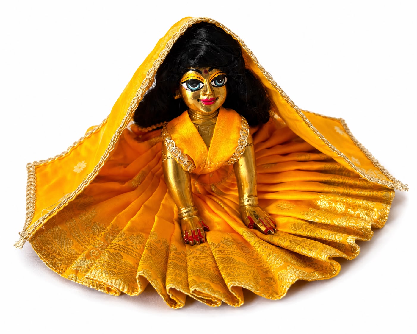 Jogan Meera Banarasi Yellow Poshak for Radha Ju