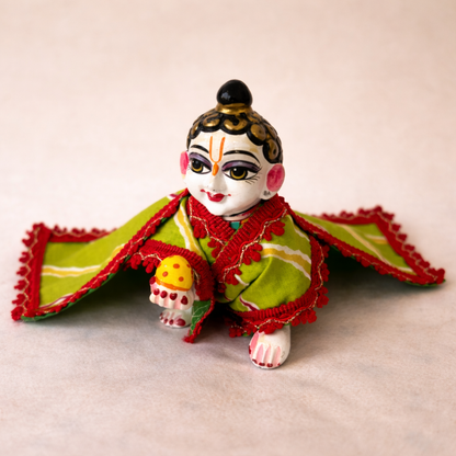 Jogan Meera Cotton Lehriya Chira Vastra – Green & Red