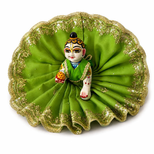 Jogan Meera Light Green Single Net Poshak for Laddu Gopal Ji