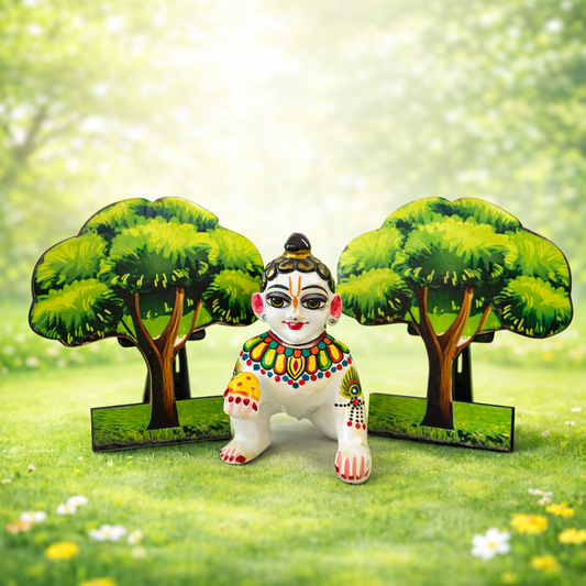 Jogan Meera Decorative Tree Pair MDF Jhanki (5 Inch Height)