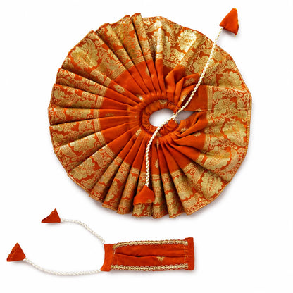 Jogan Meera Banarasi Orange Poshak for Laddu Gopal Ji