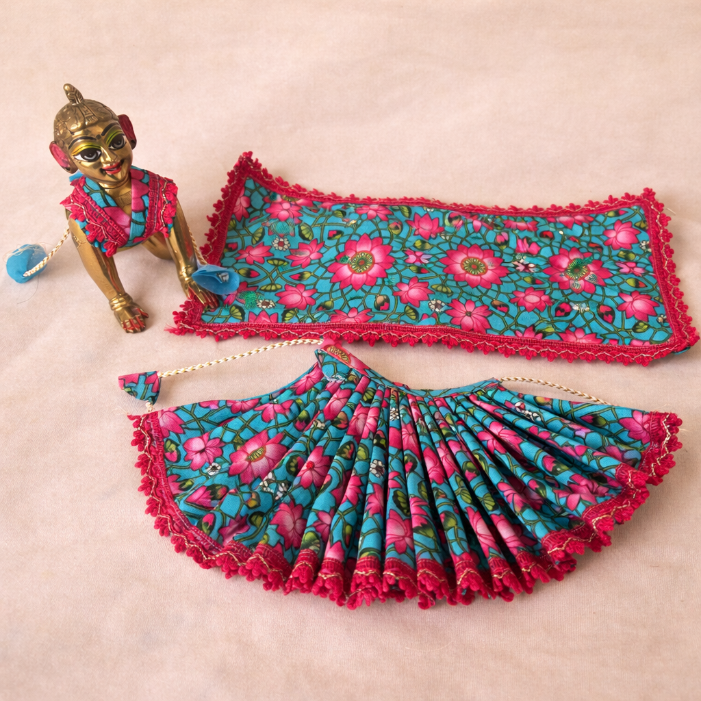 Jogan Meera Blue Kamal Cotton Poshak for Radha Rani