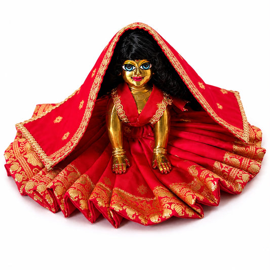 Jogan Meera Banarasi Red Poshak for Radha Ju
