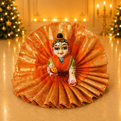Jogan Meera Banarasi Orange Poshak for Laddu Gopal Ji