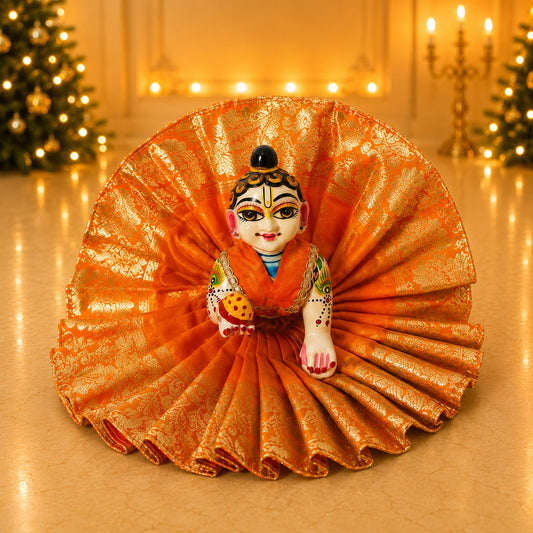 Jogan Meera Banarasi Orange Poshak for Laddu Gopal Ji