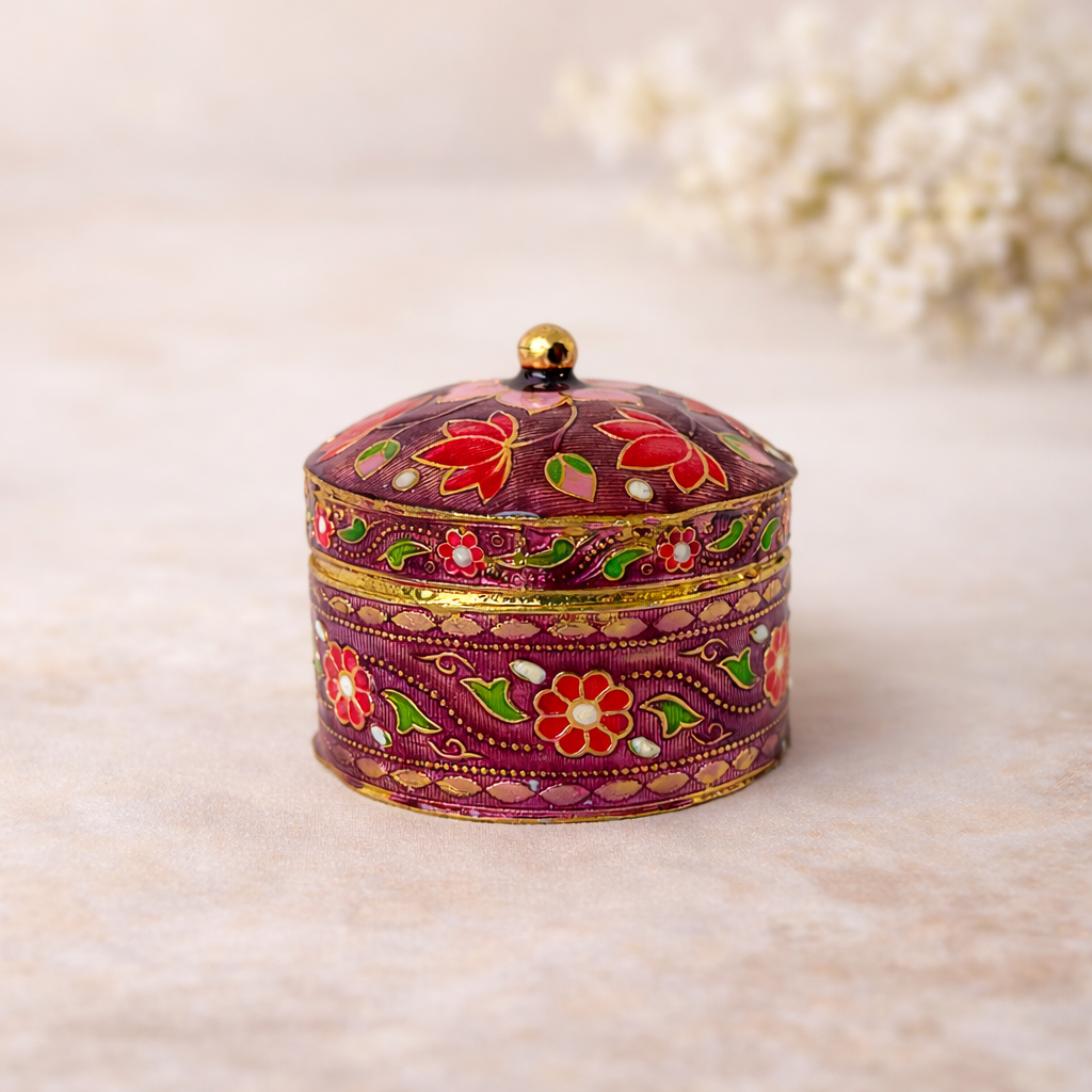 Purple Meenakari Bantaji for Bhog Seva