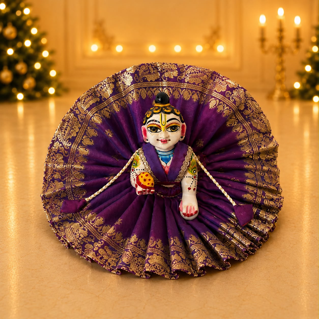 Jogan Meera Banarasi Purple Poshak for Laddu Gopal Ji