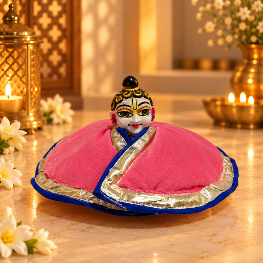Jogan Meera Winter Light Pink Fargul Dress for Laddu Gopal Ji – Warm Winter Wear