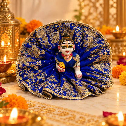 Jogan Meera Dark-blue Heavy Diwali Raja Rani Poshak for Laddu Gopal