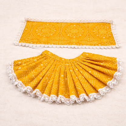 Jogan Meera Yellow Bandhani Print Poshak for Radha Rani