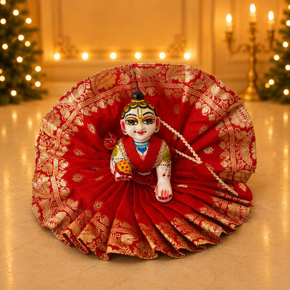 Jogan Meera Banarasi Red Poshak for Laddu Gopal Ji