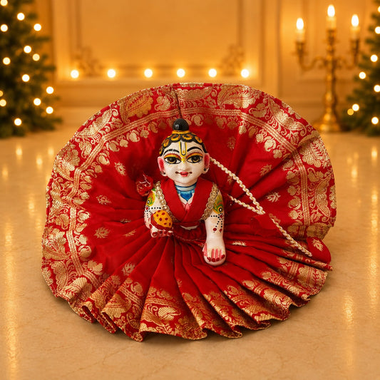Jogan Meera Banarasi Red Poshak for Laddu Gopal Ji