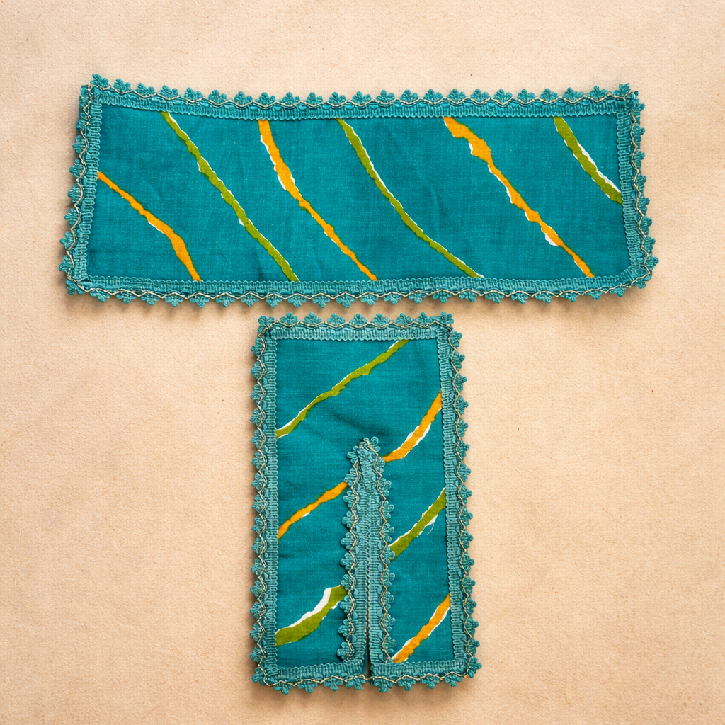 Jogan Meera Blue Cotton Lehriya Chira Vastra for Lalan ju