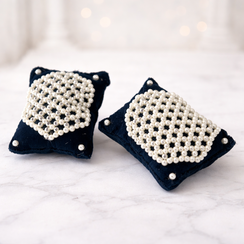Jogan Meera Black Moti Work Pillow for Laddu Gopal Seva