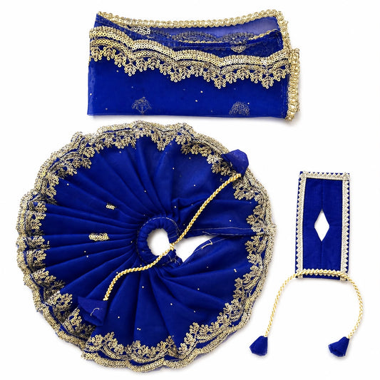 Jogan Meera Dark Blue Single Net Poshak for Radha Ju