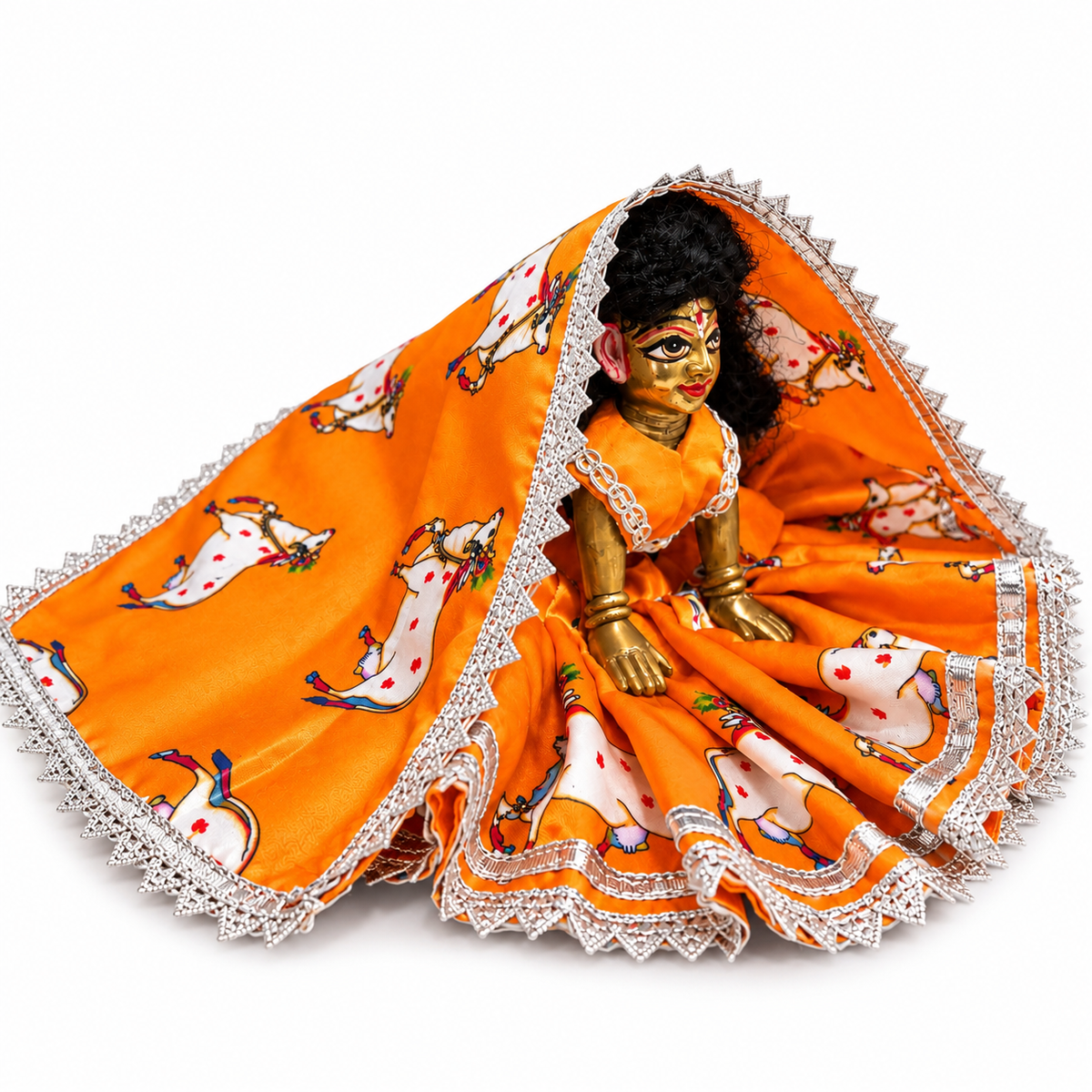 Jogan Meera Gopashtami Special Orange Cow Poshak for Radha Rani Ji