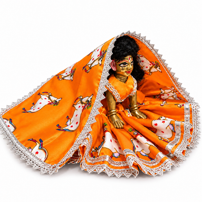 Jogan Meera Gopashtami Special Orange Cow Poshak for Radha Rani Ji