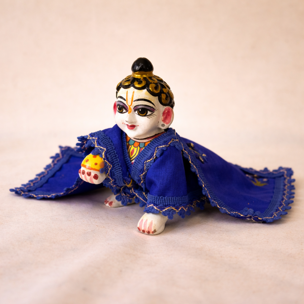 Jogan Meera Dark Blue Heavy Manipuri Embroidery Chira Vastra for Lalan ju