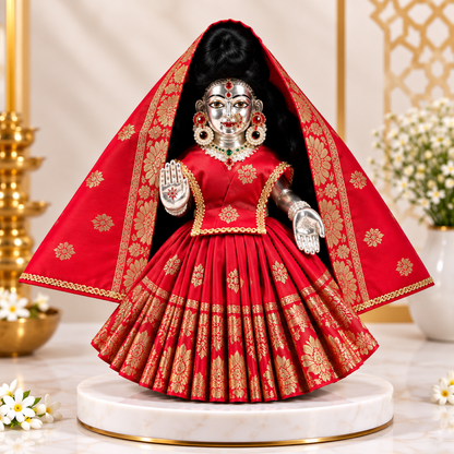 Jogan Meera Red Banarasi Lehenga for Mataji