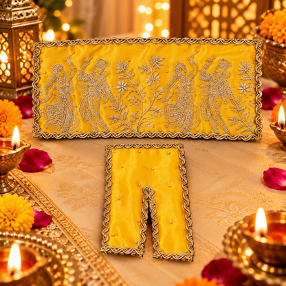 Jogan Meera Yellow Heavy Diwali Raja Rani Chira Vastra for Lalan Ju
