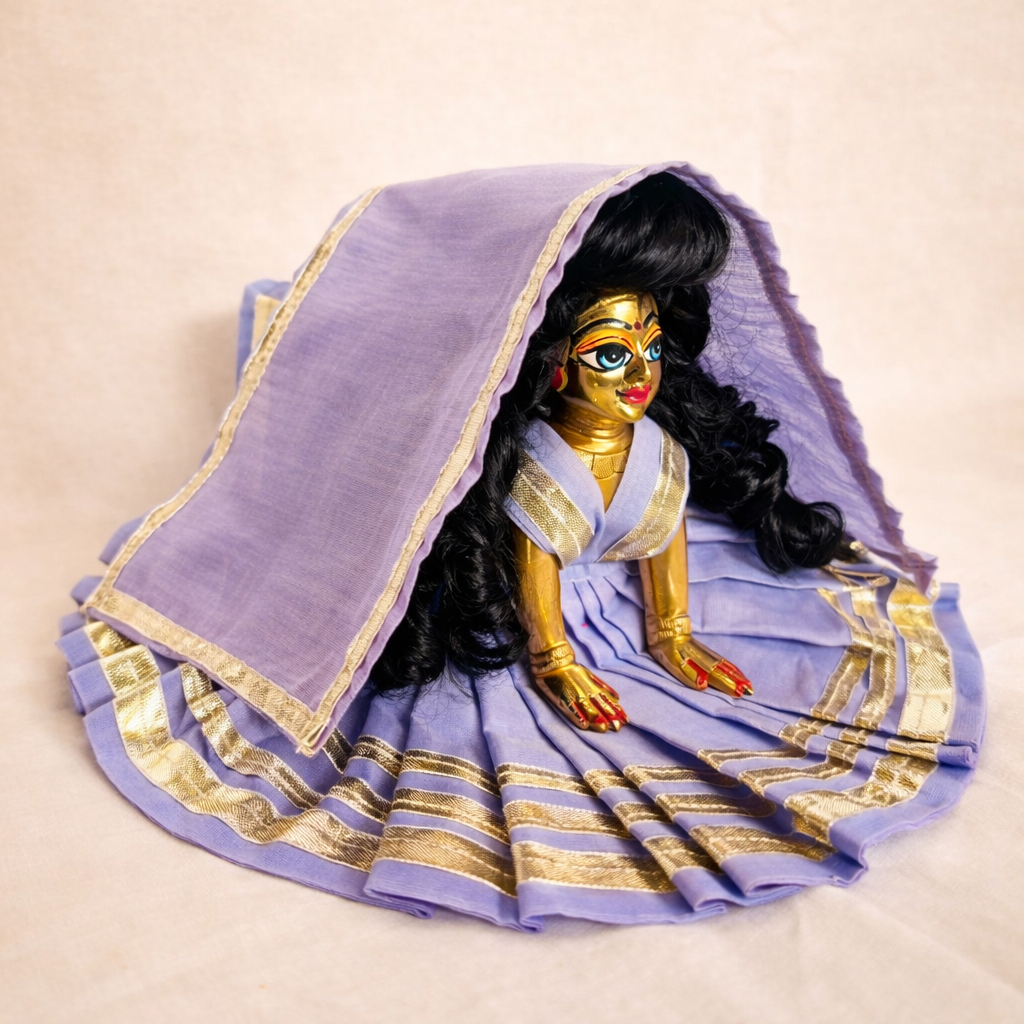 Jogan Meera Light Purple Daily Wear Gotta Cotton Poshak for Radha Rani