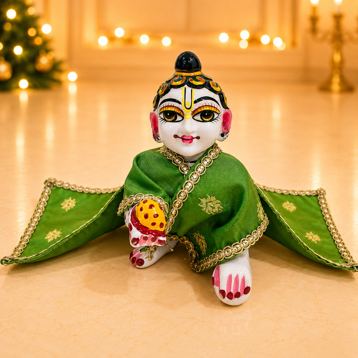 Jogan Meera Banarasi Light Green Chira Vastra for lalan ju