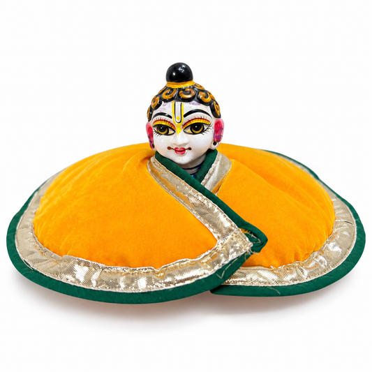 Jogan Meera Winter Yellow Fargul Dress for Laddu Gopal Ji – Warm Winter Wear