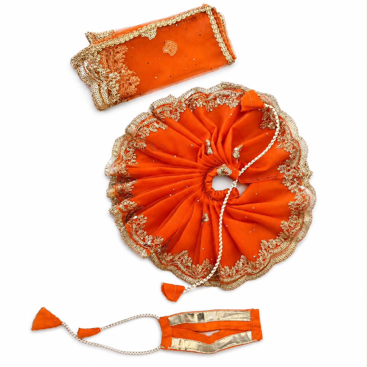 Jogan Meera Orange Single Net Poshak for Radha Ju