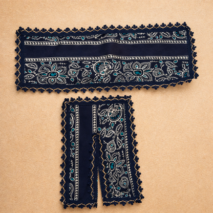 Jogan Meera Dark Blue Cotton Print Chira Vastra for Lalan ju