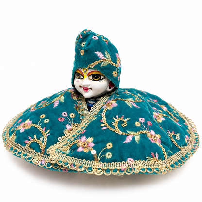 Jogan Meera Winter Blue Fargul Dress With Topa for Laddu Gopal Ji and Radha Ji