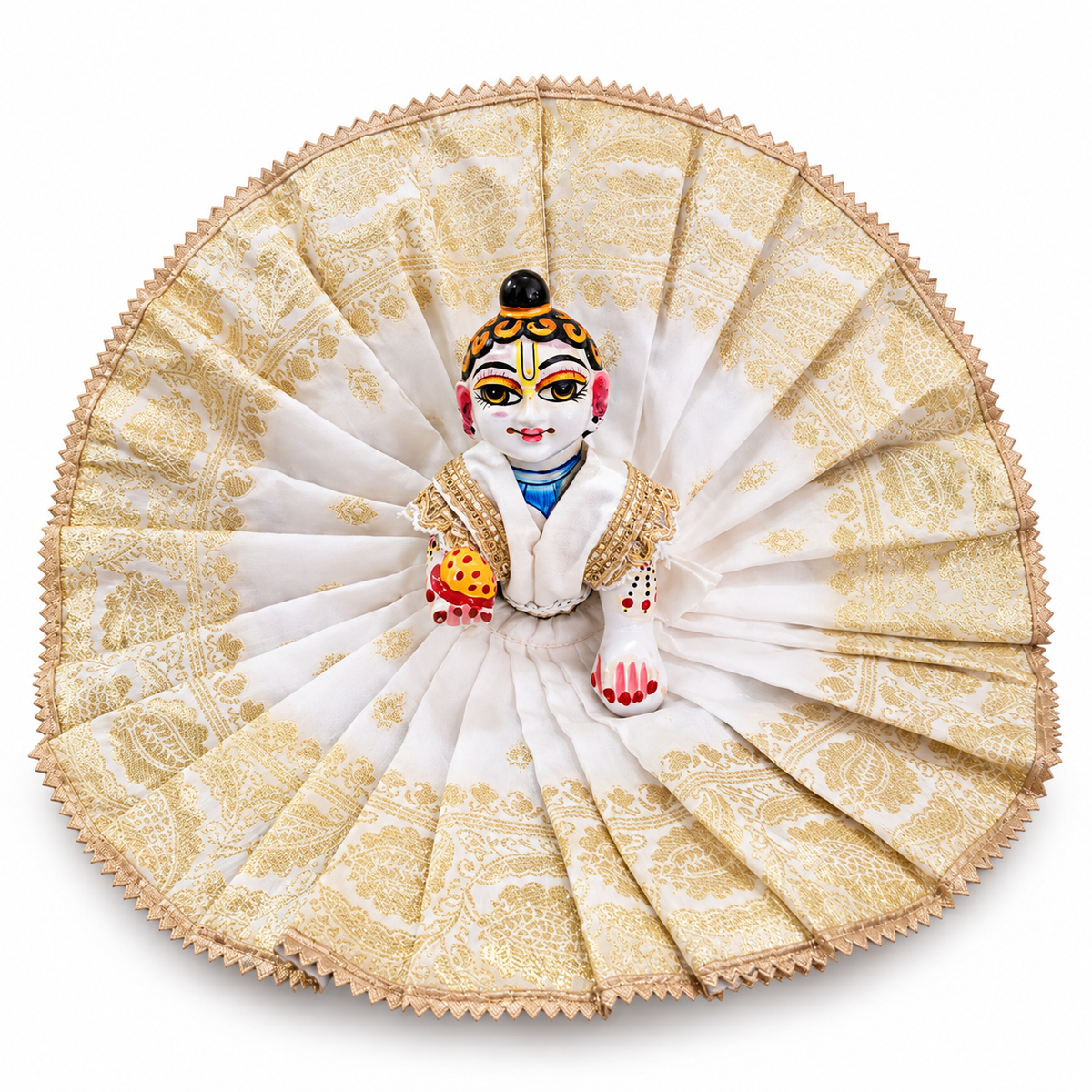 Jogan Meera White Banarasi Heavy Poshak for Sharad Purnima for Laddu Gopal