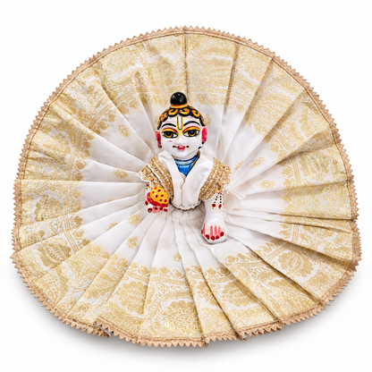 Jogan Meera White Banarasi Heavy Poshak for Sharad Purnima for Laddu Gopal