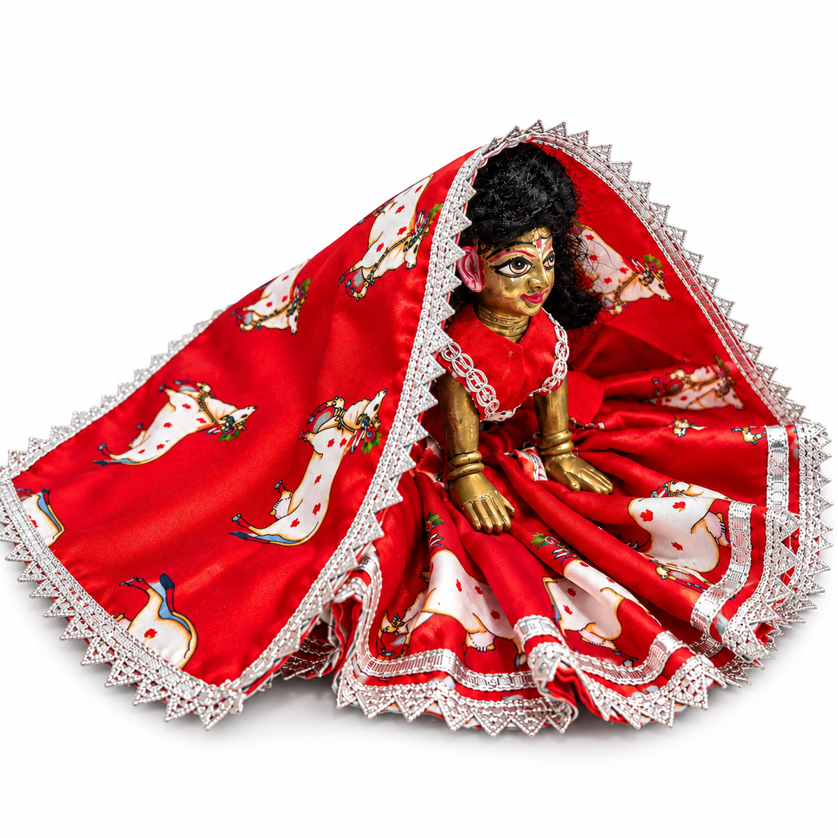 Jogan Meera Gopashtami Special Red Cow Poshak for Radha Rani Ji