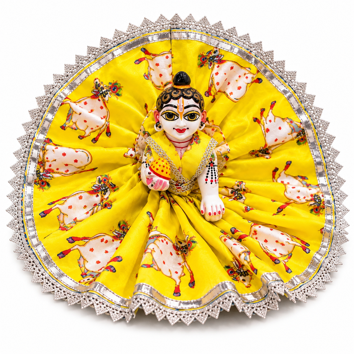 Jogan Meera Gopashtami Special Yellow Cow Poshak for Laddu Gopal Ji
